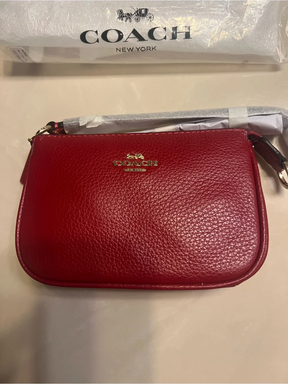 NWT Coach Nolita Pebbled Leather Wristlet
